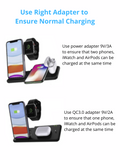 4 in 1 Fast Wireless Charger Station with Required Adapter