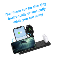 4 in 1 Fast Wireless Charger Station can charge phone in 2 ways