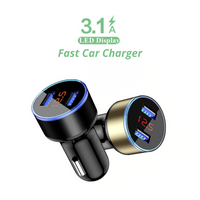 3.1A LED Dual USB Fast Car Charger Adapter