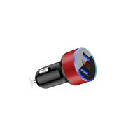 3.1A LED Dual USB Fast Car Charger Adapter Red