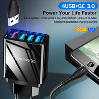 QC3.0 4 USB Fast Charger Adapter Introduction 1