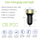 3.1A LED Dual USB Fast Car Charger Adapter Data and Protections